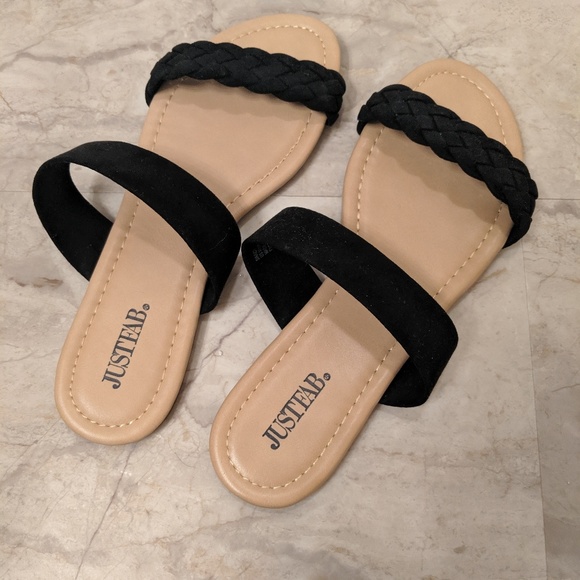 JustFab Shoes - Black braided sandals